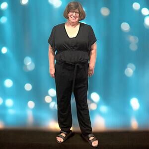 Stein Tie-Front Ruffle Top Black Dress Pants 3X!